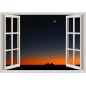 Mural ventana puesta de sol