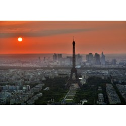 Mural Eiffel París puesta sol