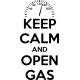 Vinilo frase Keep calm and open gas