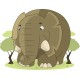 Vinilo infantil elefante árboles