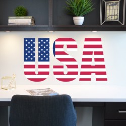 Vinilo texto USA bandera