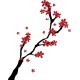 Vinilo árbol flores rojas INVERTIDO