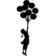 Vinilo portátil niña Banksy globos