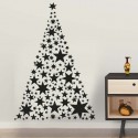 Adhesivo árbol Navidad estrellas