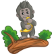 Vinilo infantil mono plátano