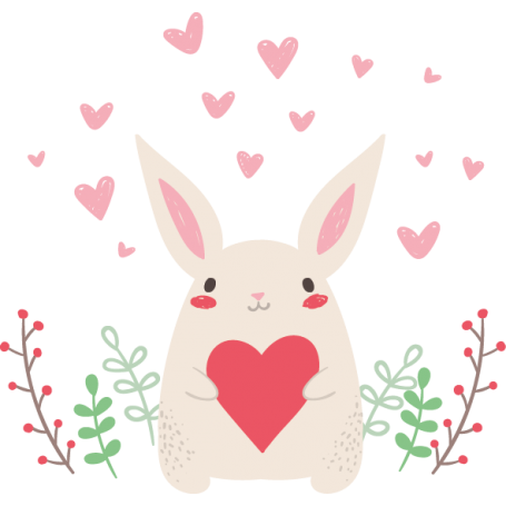 Vinilo infantil conejo amor
