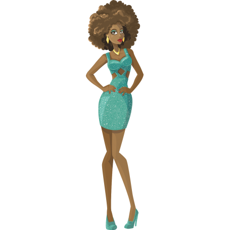 Vinilo decorativo mujer afro