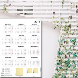 Vinilo pared calendario 2019 para oficinas y negocios