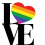 Vinilo decorativo LOVE texto LGBTI