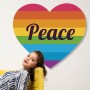 Vinilo decorativo corazón PEACE LGBTI