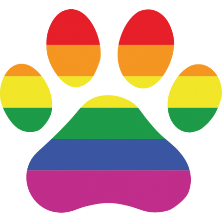 Pegatina perro huella LGBTI
