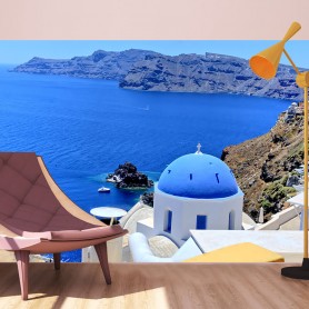 Vinilo fotomural cúpula Grecia