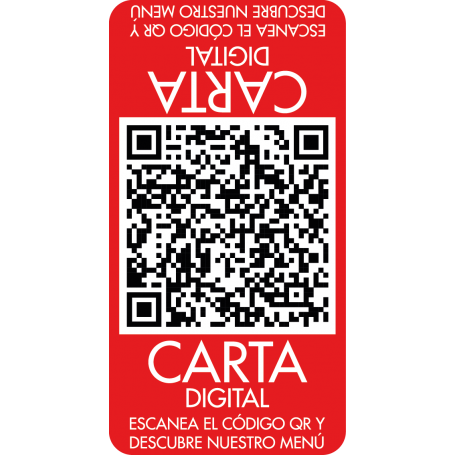Vinilo carta digital con código QR bar restaurante doble