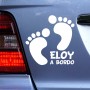 Vinilo coche bebe a bordo huellas personalizado ELOY