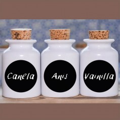 Vinilos etiquetas círculos pizarra