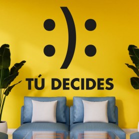 Vinilo frase pared tú decides