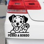 Pegatina para coche perro a bordo dálmata