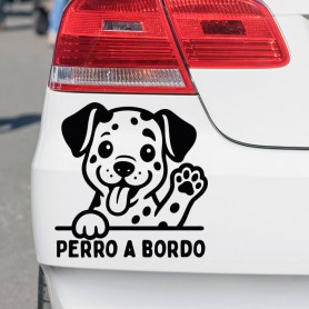 Pegatina para coche perro a bordo dálmata