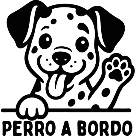 Pegatina de vinilo perro a bordo dálmata