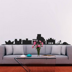 Vinilo skyline ciudad Valencia pared