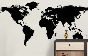Vinilo silueta mapa del mundo