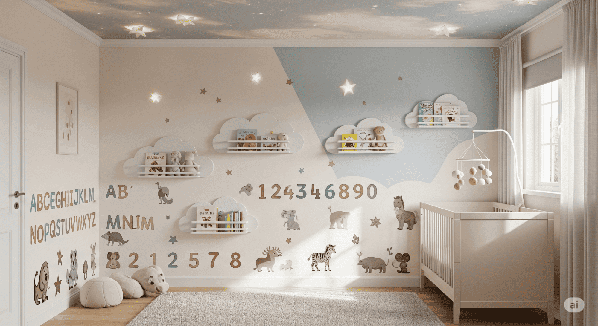 Decoración con vinilos para niños con diseños equilibrados y educativos